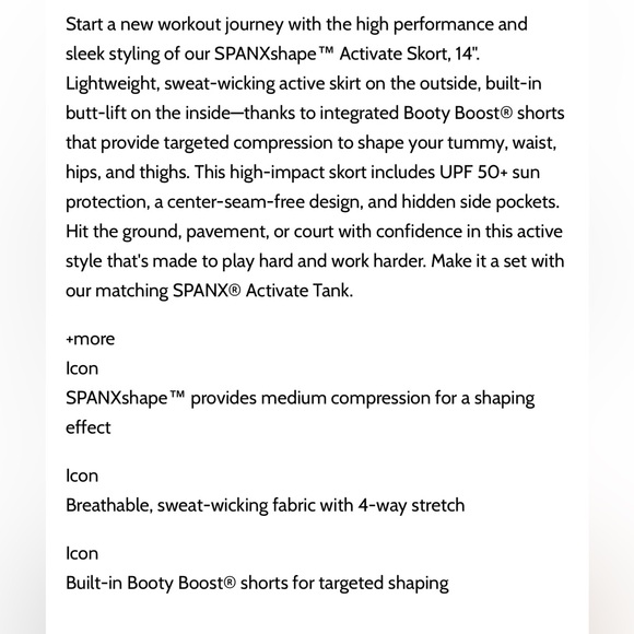 SPANXshape Activate Skort 14” Red Athletic Skort Size Medium - Picture 10 of 10
